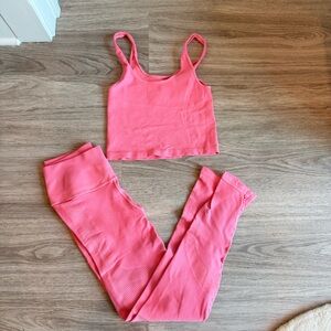 NUX matching workout set with cropped tank and leggings